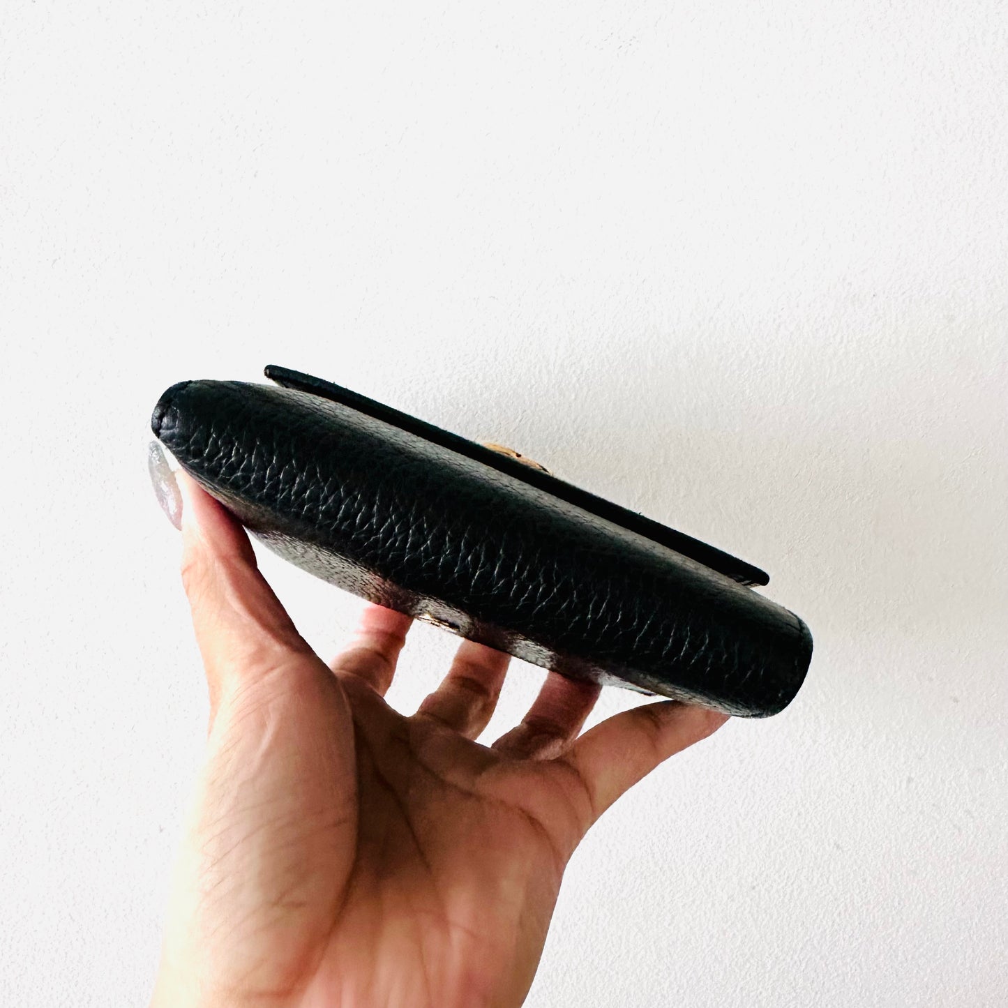 Gucci Black GHW Marmont GG Monogram Logo Leather Flap Compact Bifold Wallet