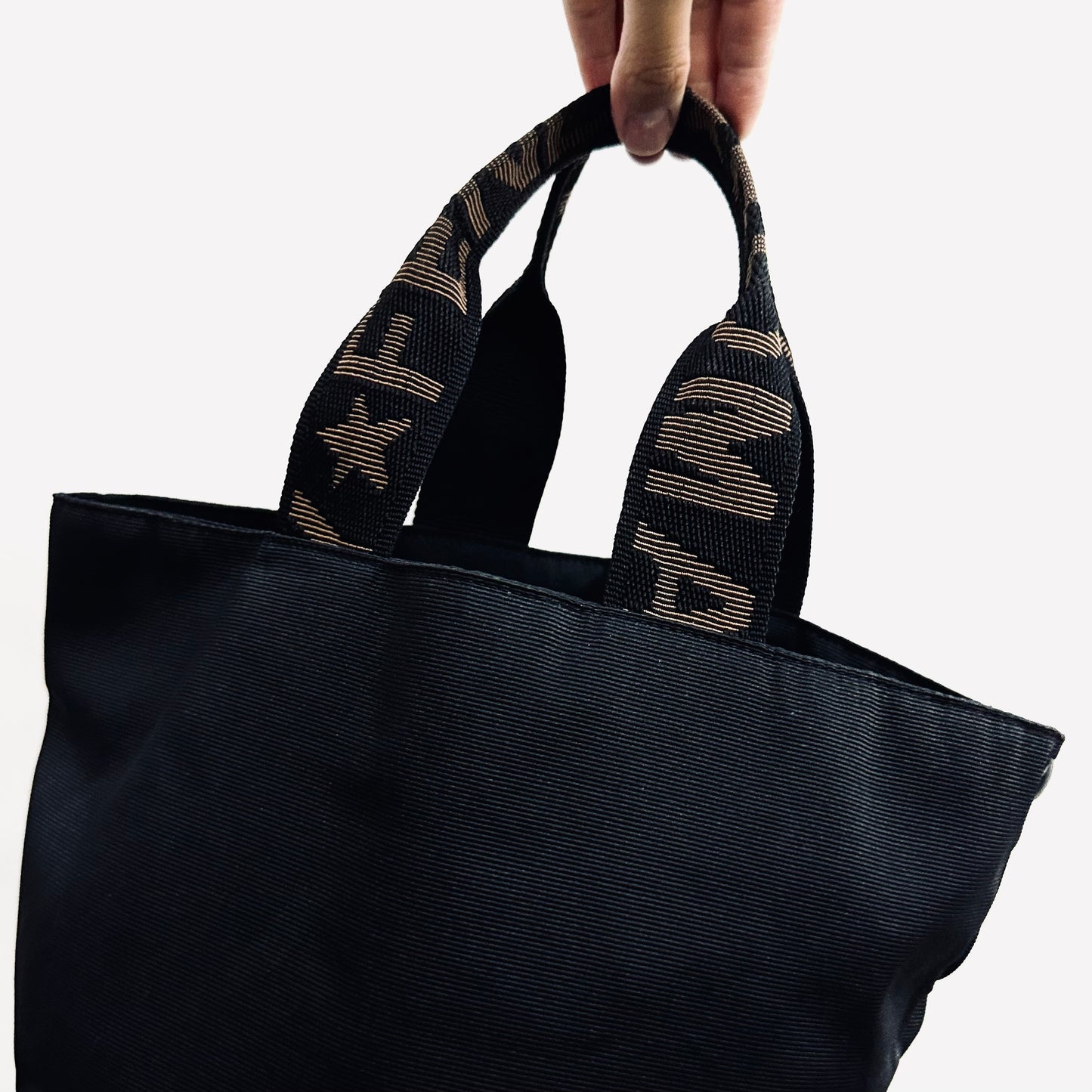 Fendi Black Zucca FF Roma Monogram Logo Bucket Shopper Tote Bag