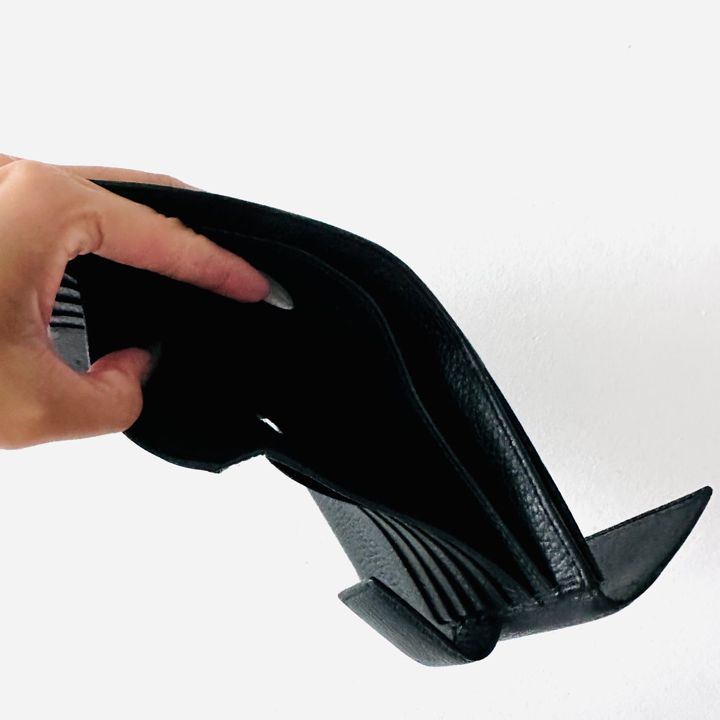 Gucci Black GHW Marmont GG Monogram Logo Leather Flap Compact Bifold Wallet