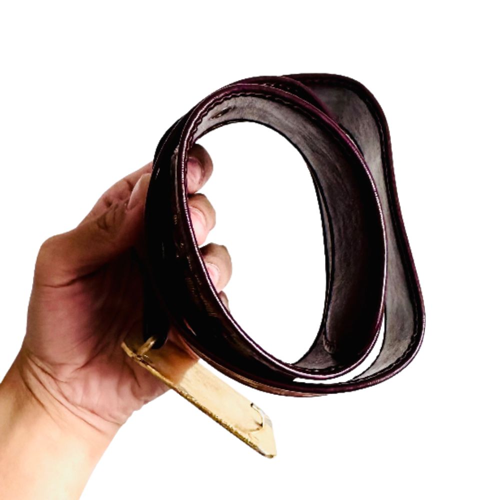 Christian Dior Maroon Red GHW Oblique Monogram Logo Iconic Classic 35mm Belt