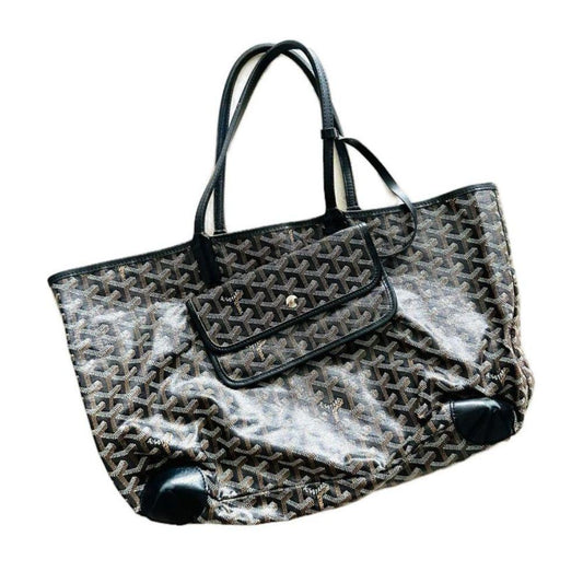 Goyard Black Saint Louis PM Tote Bag with Pouch