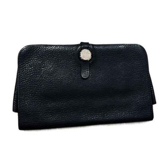 Hermes Dogon GM Wallet Black Clemence Leather with Palladium Hardware (PHW)
