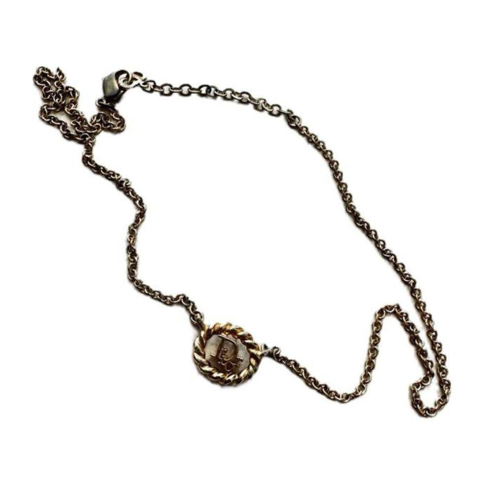 Christian Dior CD Logo Necklace In Gold