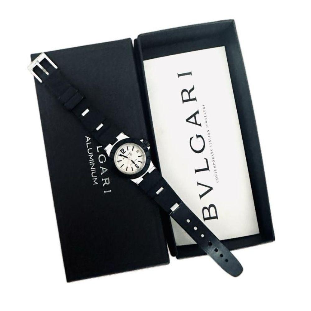 BVLGARI Aluminium 29mm Quartz Black Strap Watch