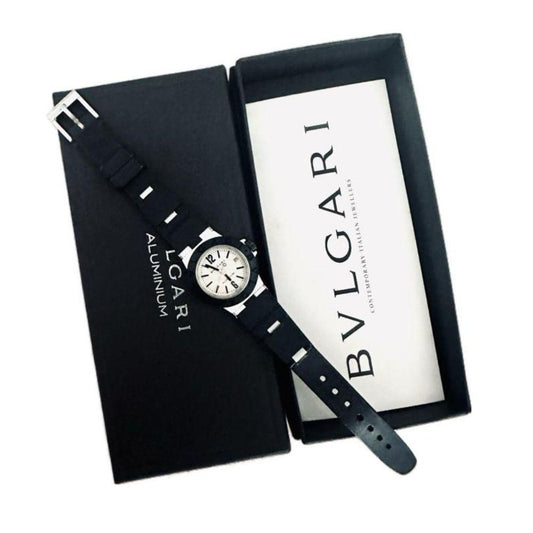 BVLGARI Aluminium 29mm Quartz Black Strap Watch