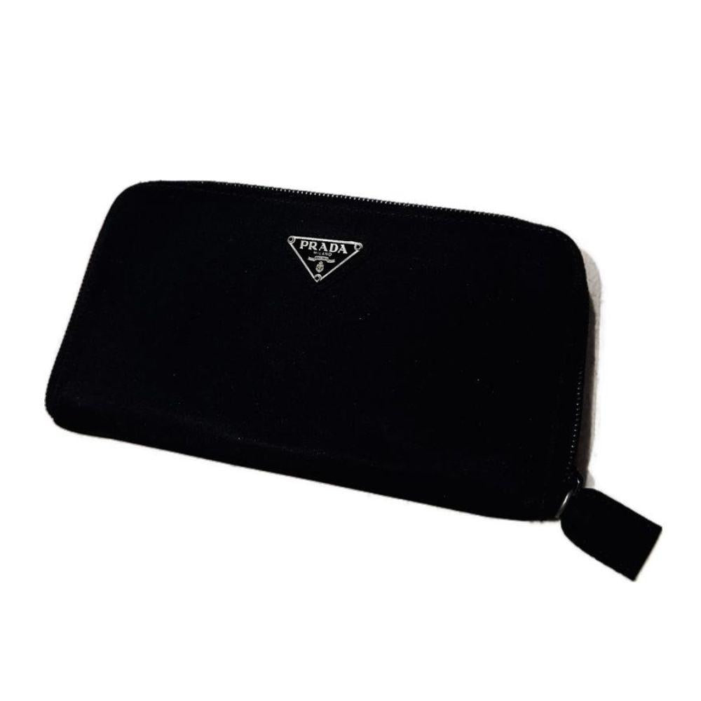 Prada Black Nylon Zippy Long Wallet