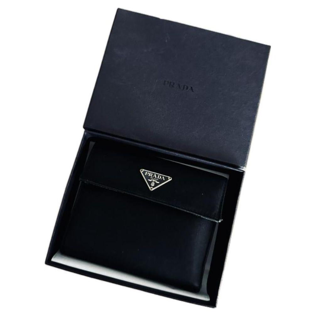 Prada Black Compact Flap Wallet