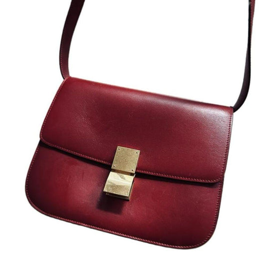 Celine Red Medium Box Flap Bag