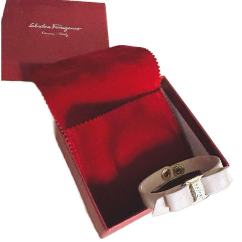(Up to 17.5cm) Ferragamo Vara Bow Pink Bangle Bracelet