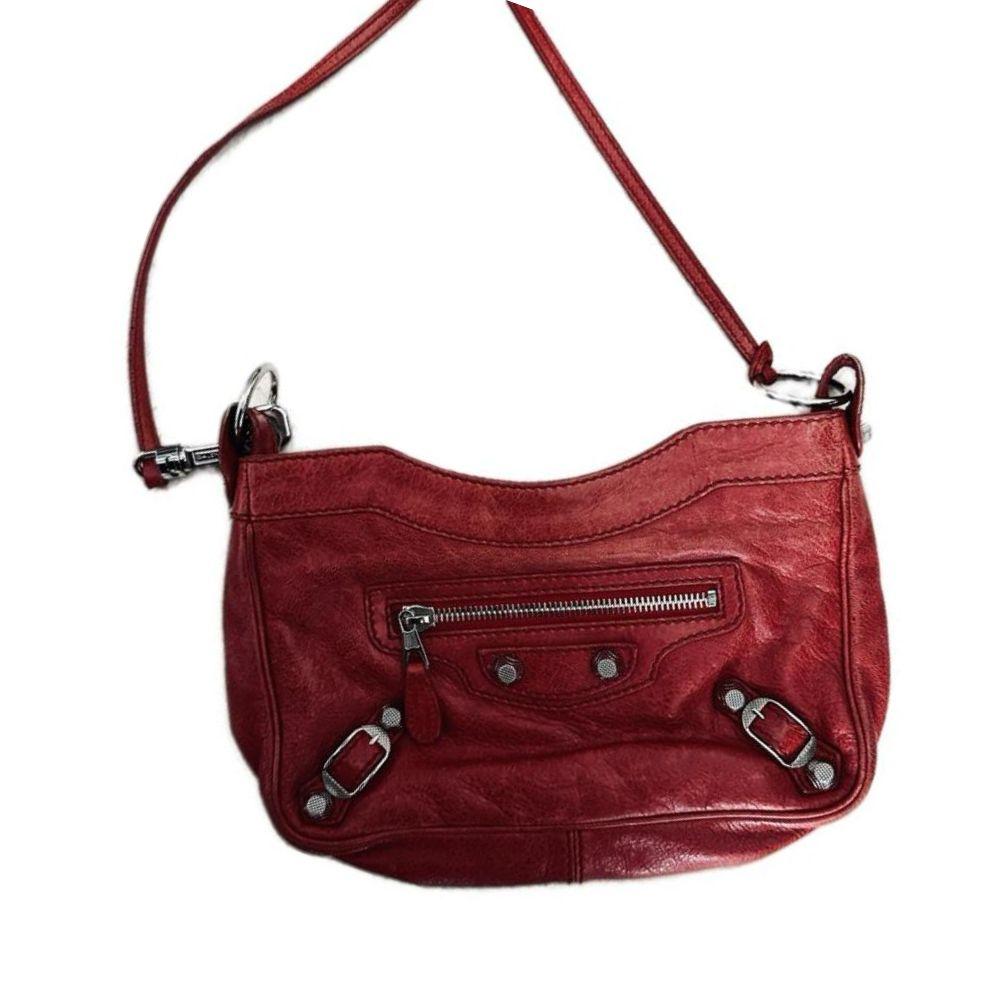 Balenciaga Red Giant Hip Leather Crossbody Bag