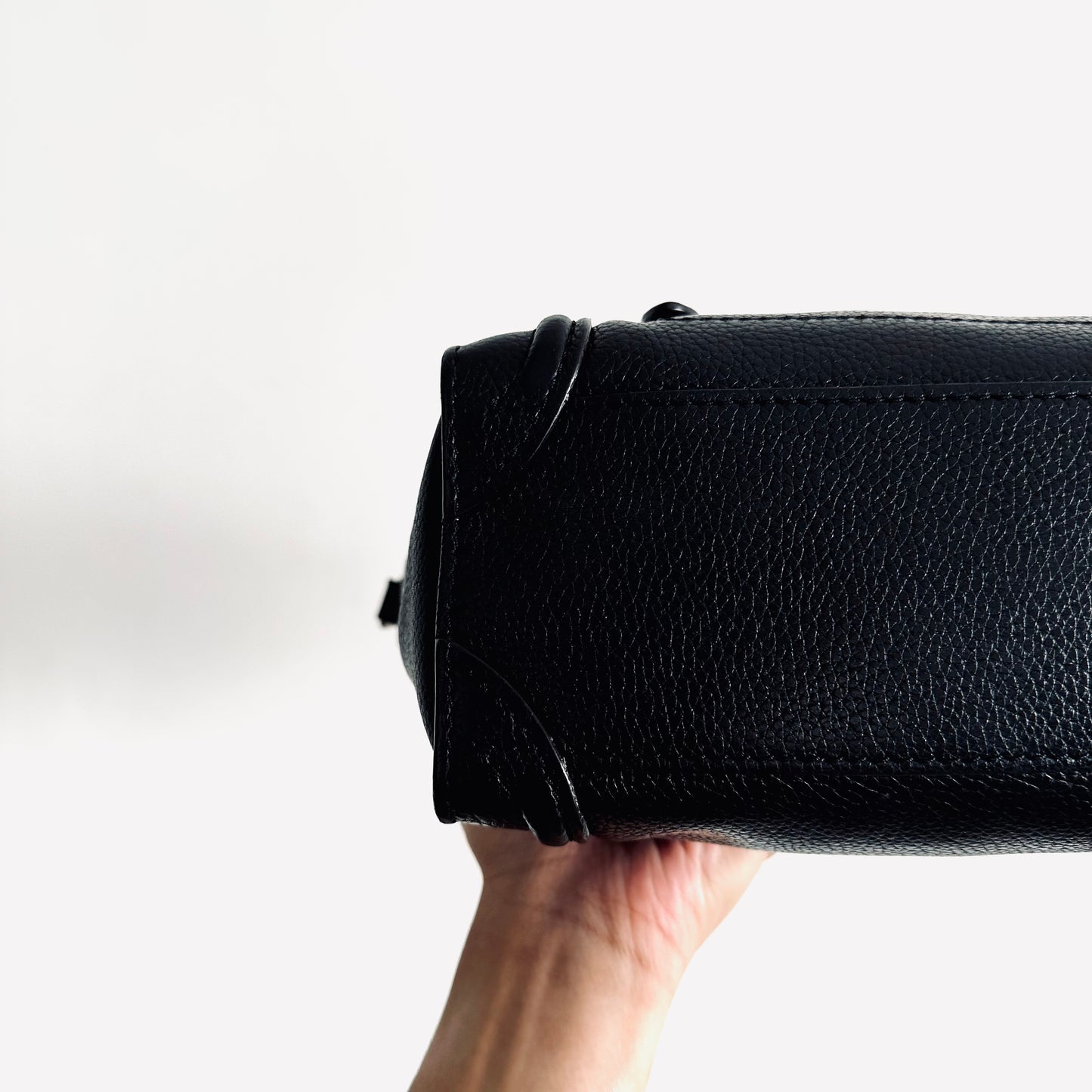 Celine Black Nano Luggage Logo Top Handle Shoulder Sling Bag